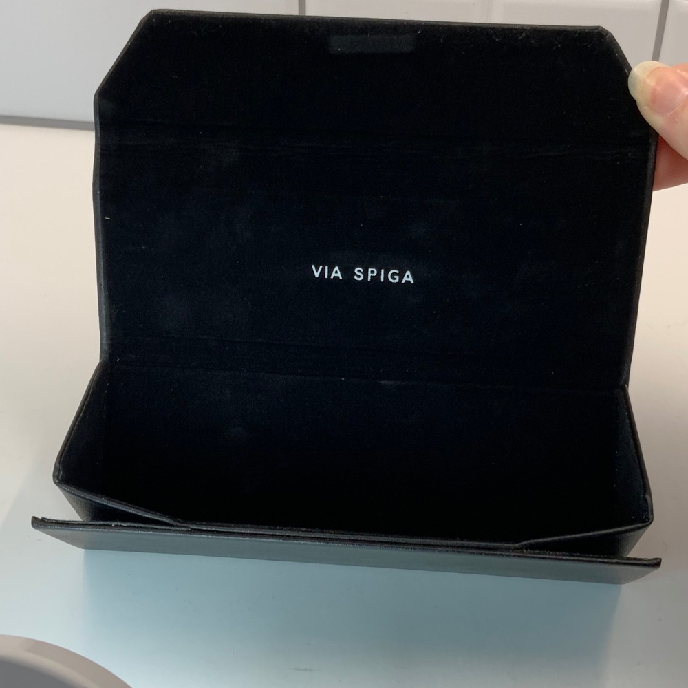 Via Spiga Black Triangular Folding Hard Shell Sunglasses‎ Eyeglasses Case - Picture 4 of 5
